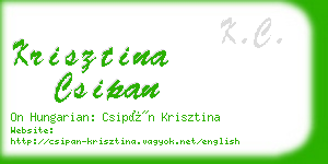 krisztina csipan business card